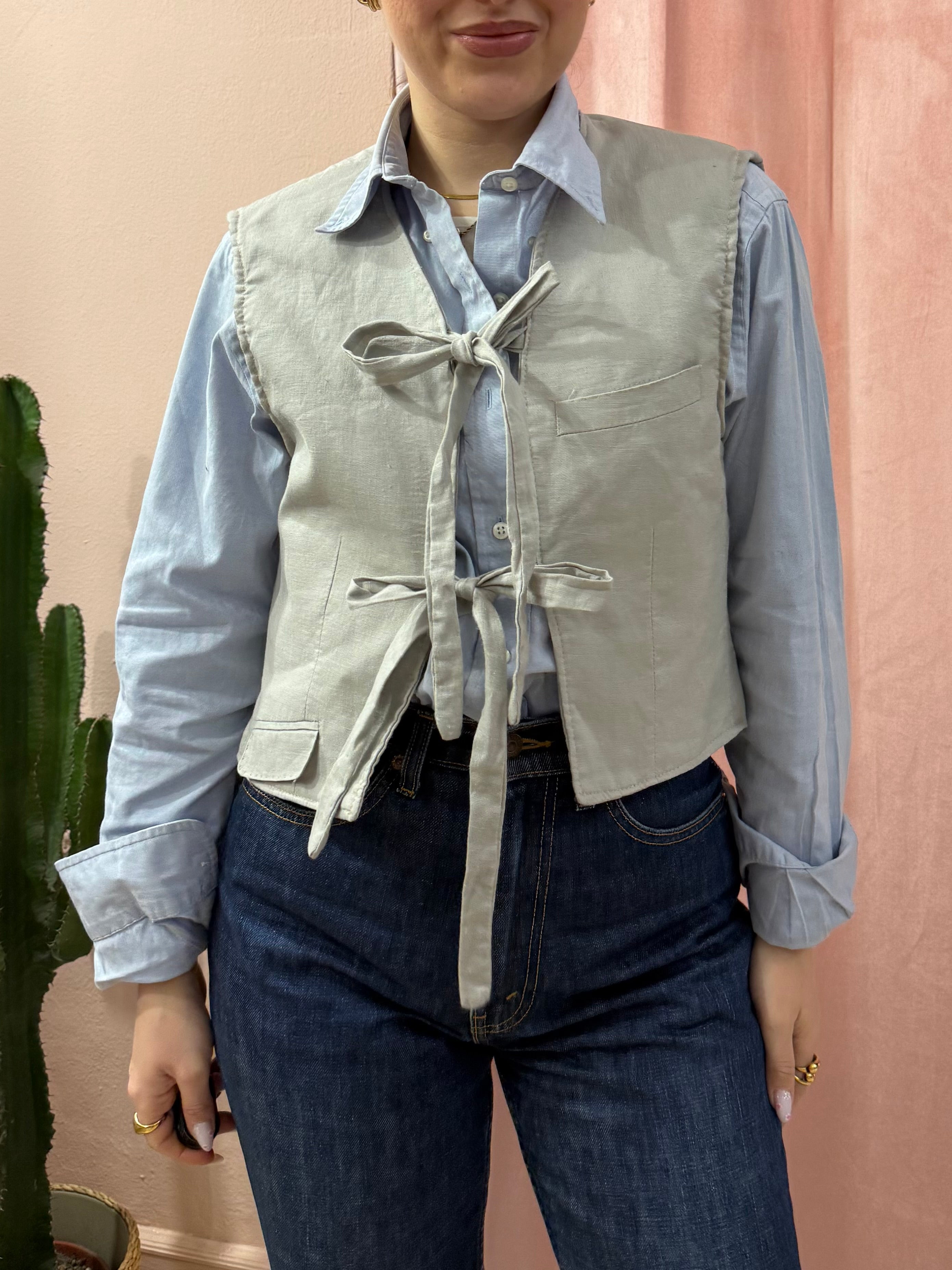 Gilet upcycling fiocchi grigio chiaro