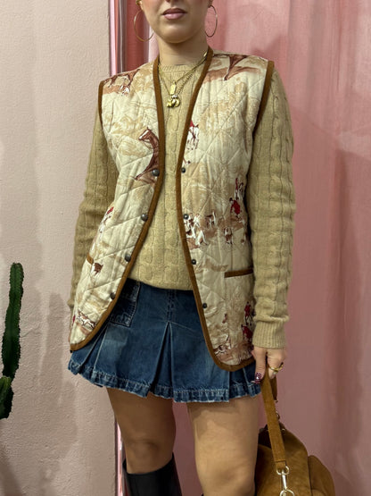 Gilet vintage in tessuto fantasia Caccia