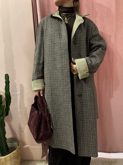 Trench in lana e cotone double face