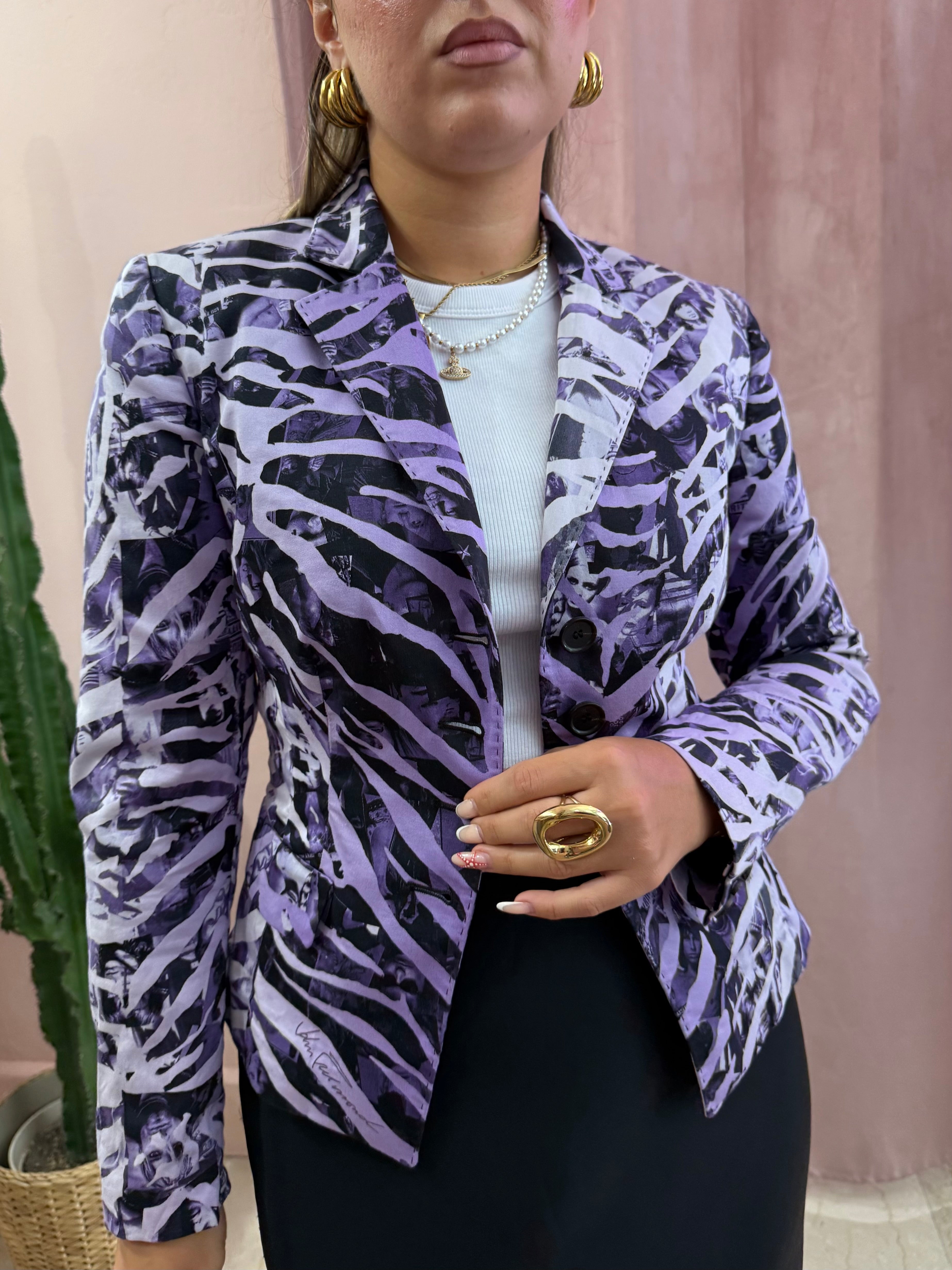Blazer Richmond viola in fantasia zebrato
