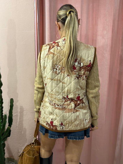 Gilet vintage in tessuto fantasia Caccia