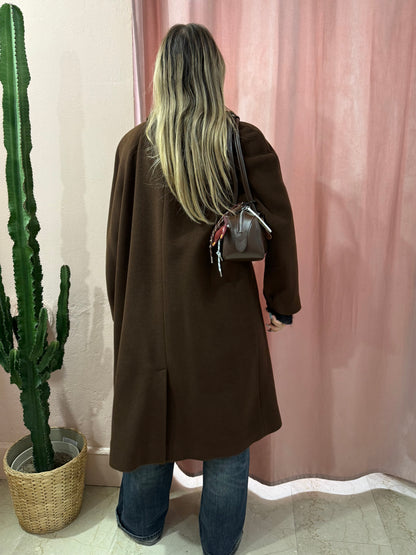 Cappotto vintage in lana cioccolato