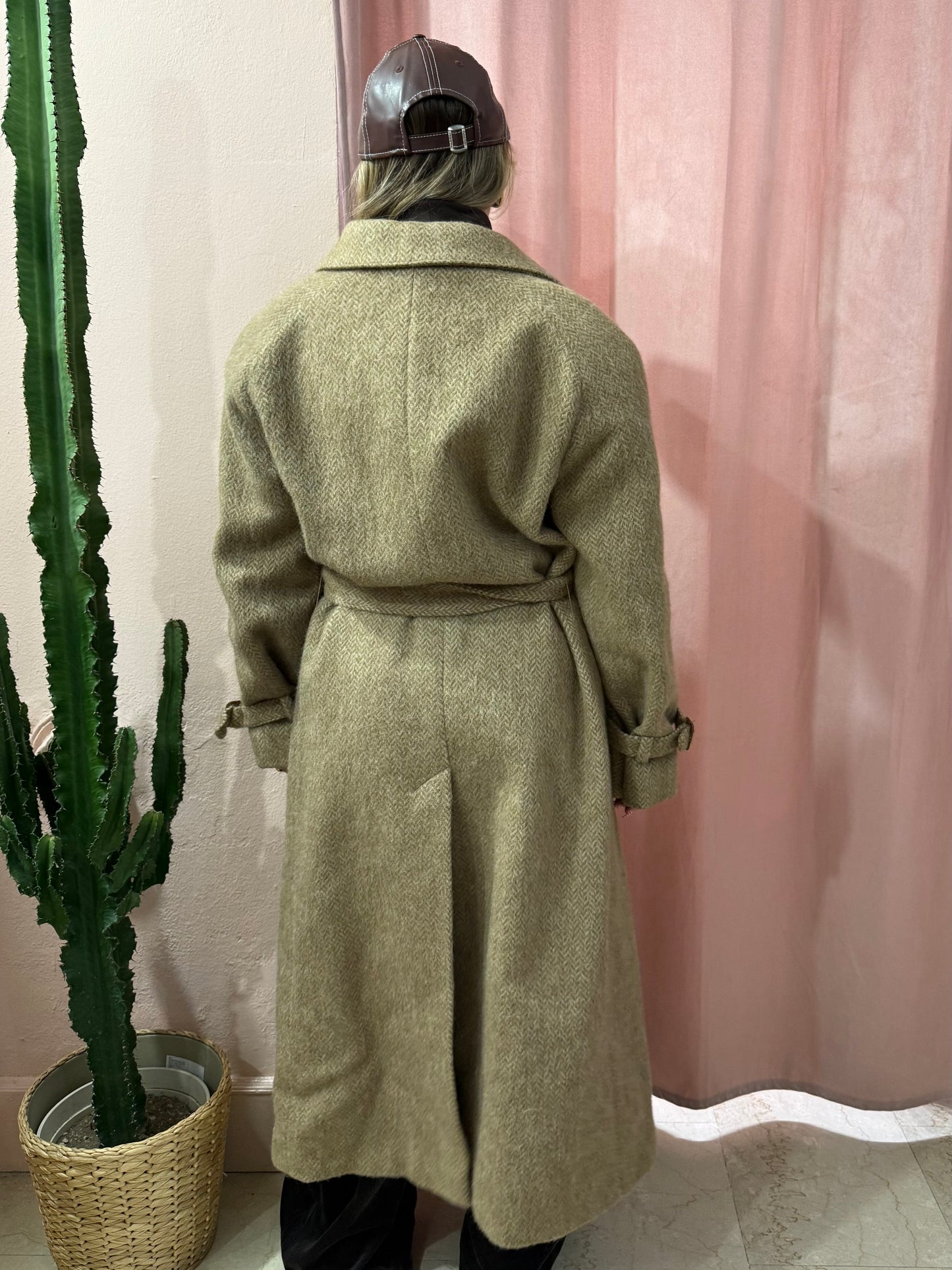 Cappotto vintage spigato in lana