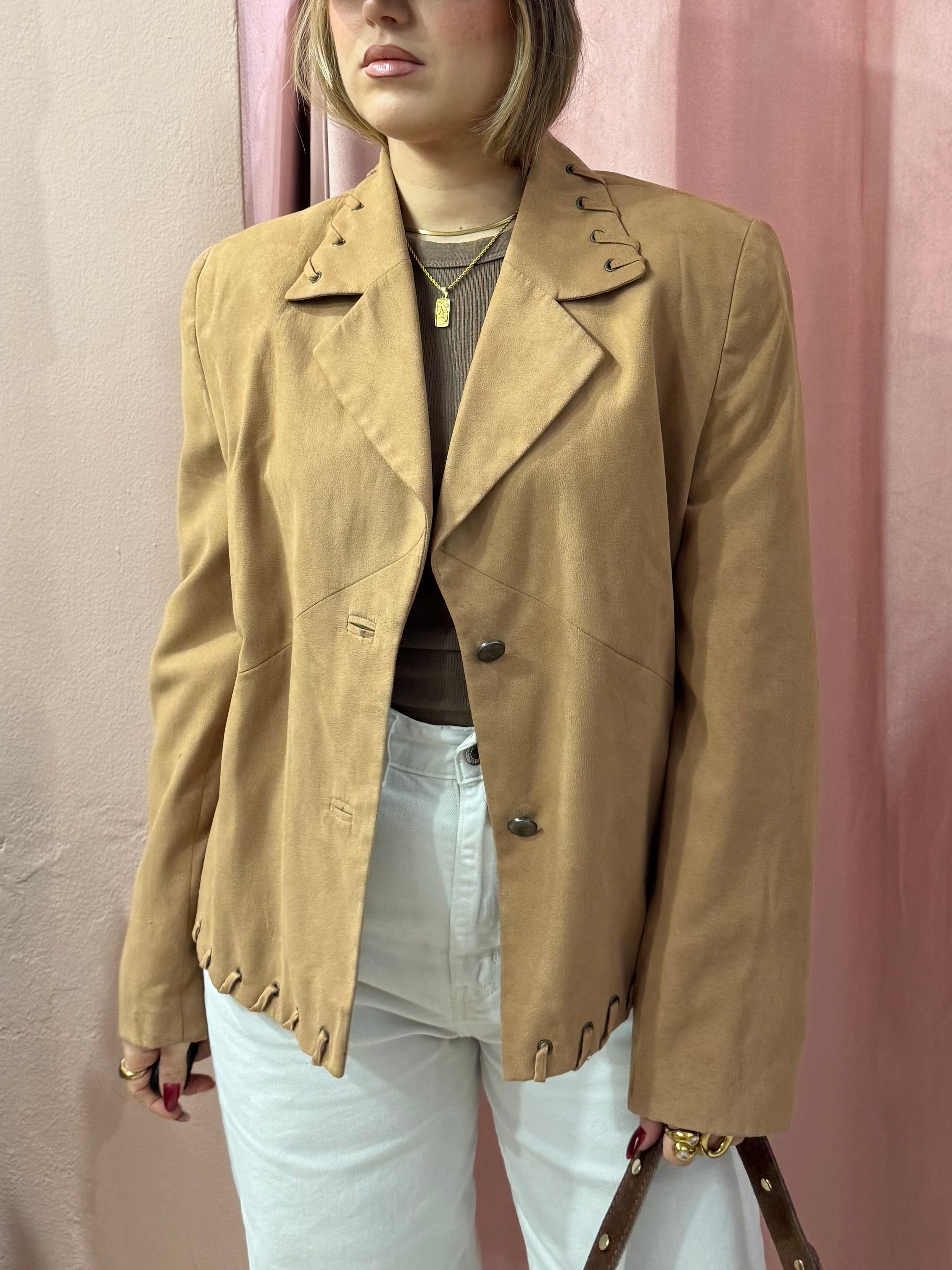 Blazer effetto scamosciato