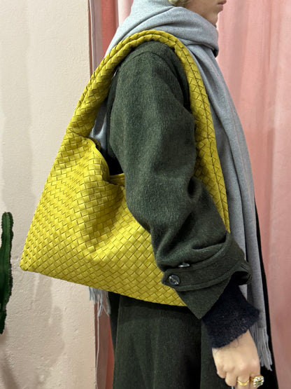Borsa Bottega verde acido