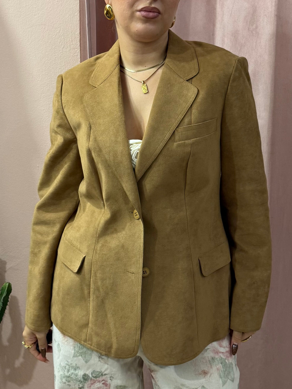 Blazer effetto scamosciato