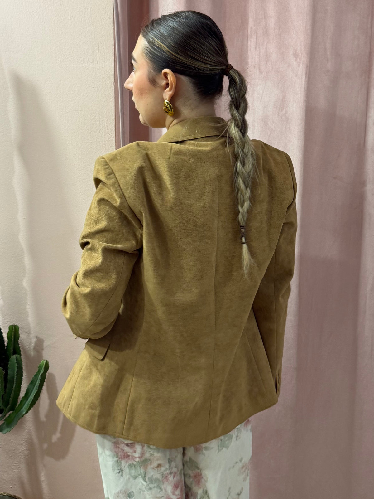 Blazer effetto scamosciato