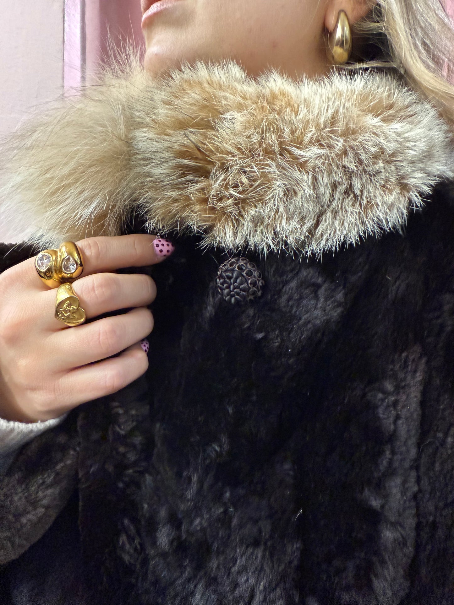 Pelliccia in castoro con collo in volpe