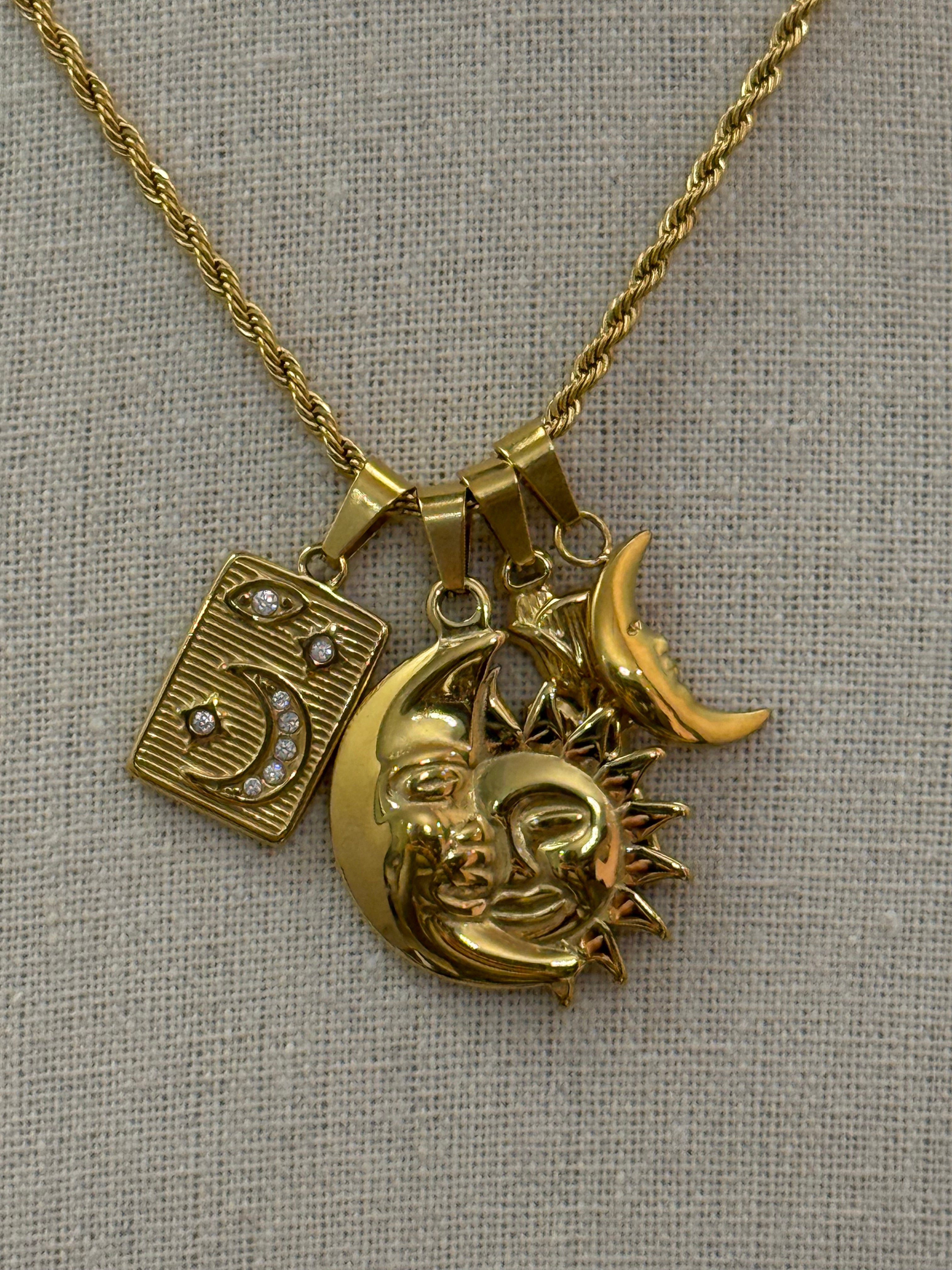 Collana multi charm gold/silver