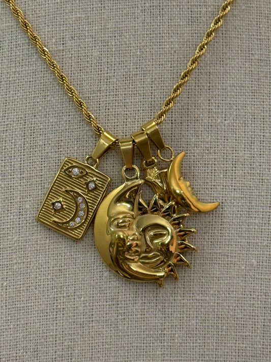 Collana multi charm gold/silver