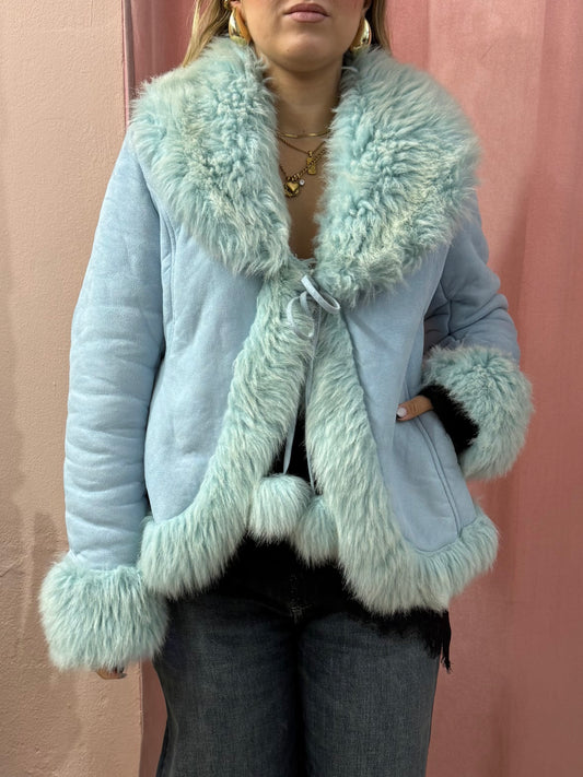 Pelliccia 00s azzurra