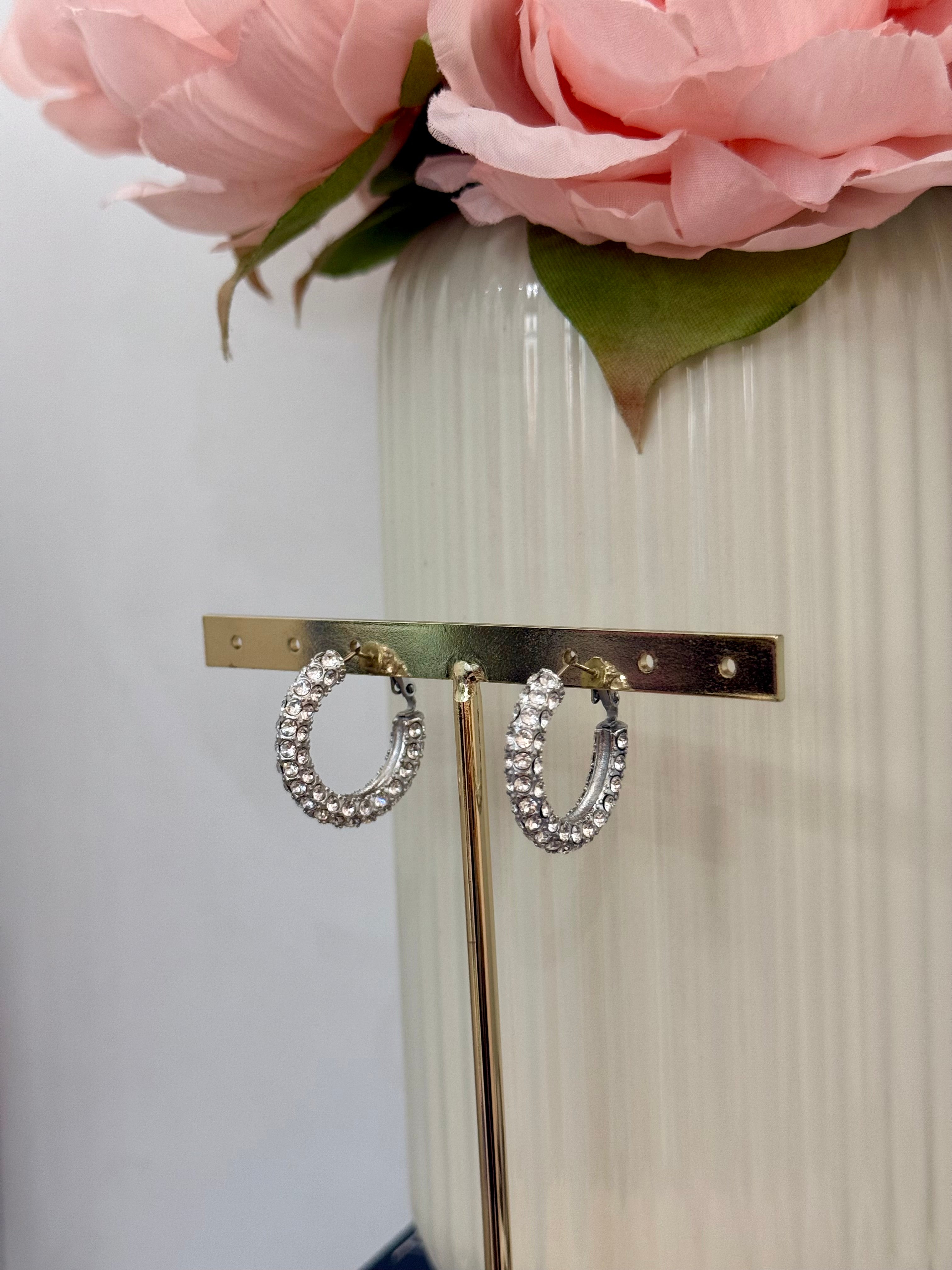 Orecchini a cerchio con zirconi