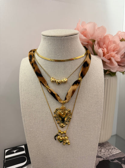 Collana bandana animalier Cuore Sacro