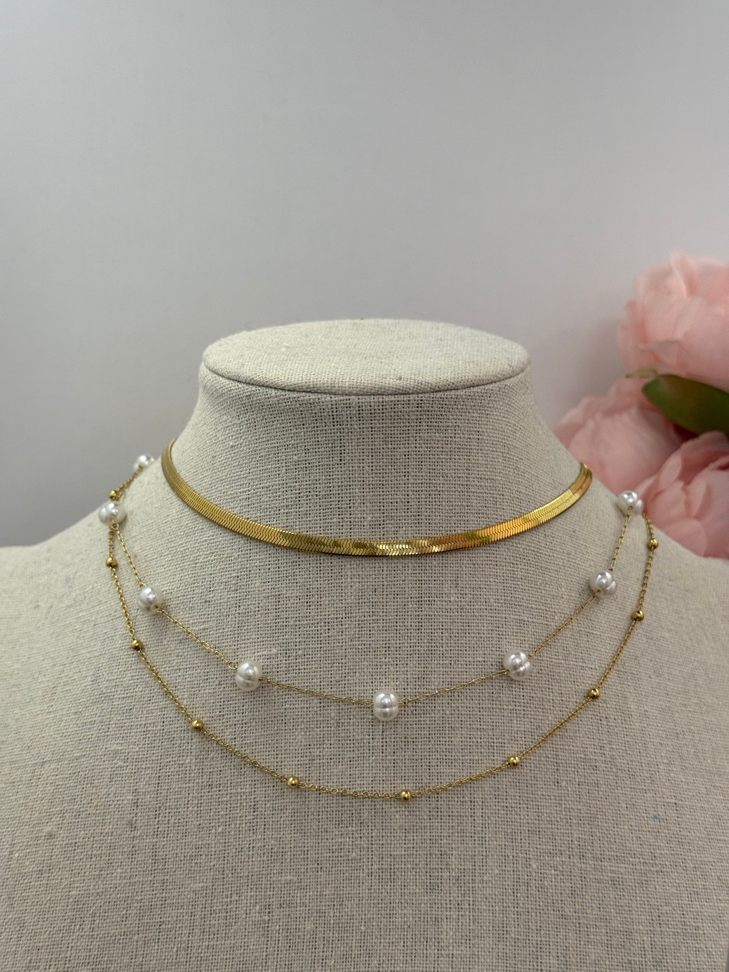 Collana doppia con perle