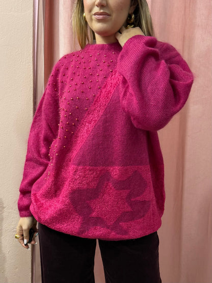 Maglione fucsia in lana