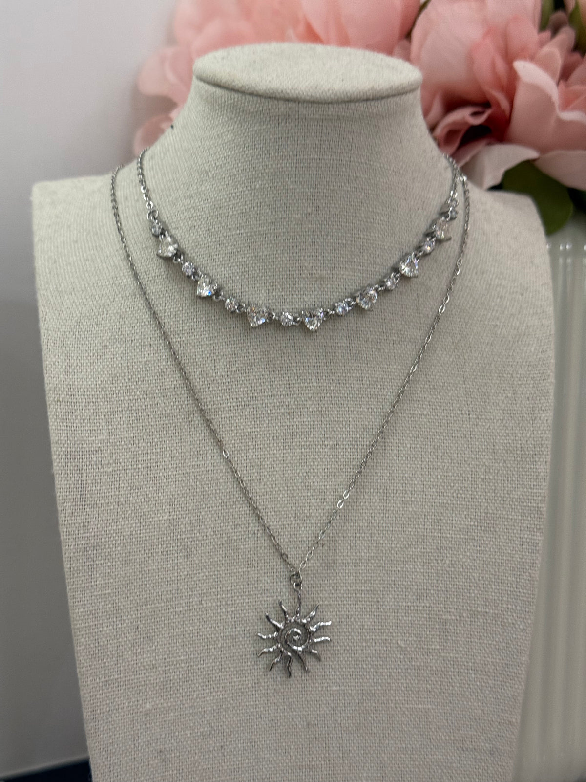 Collana con sole y2k mini | gold silver