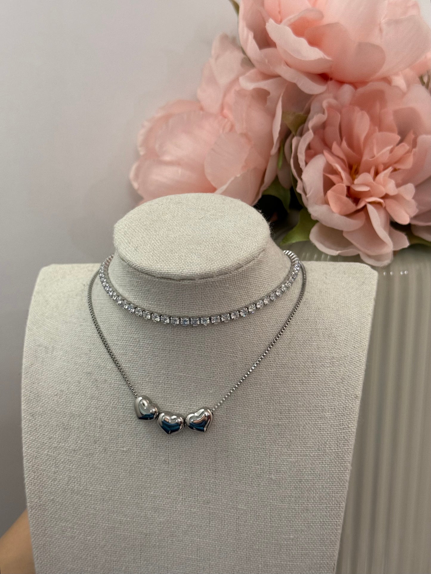 Collana Cuoricini gold/silver