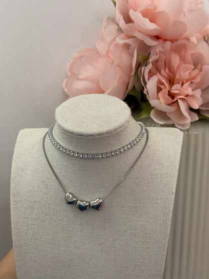 Collana Cuoricini gold/silver