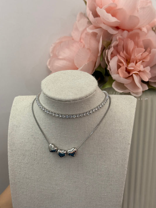 Collana Cuoricini gold/silver