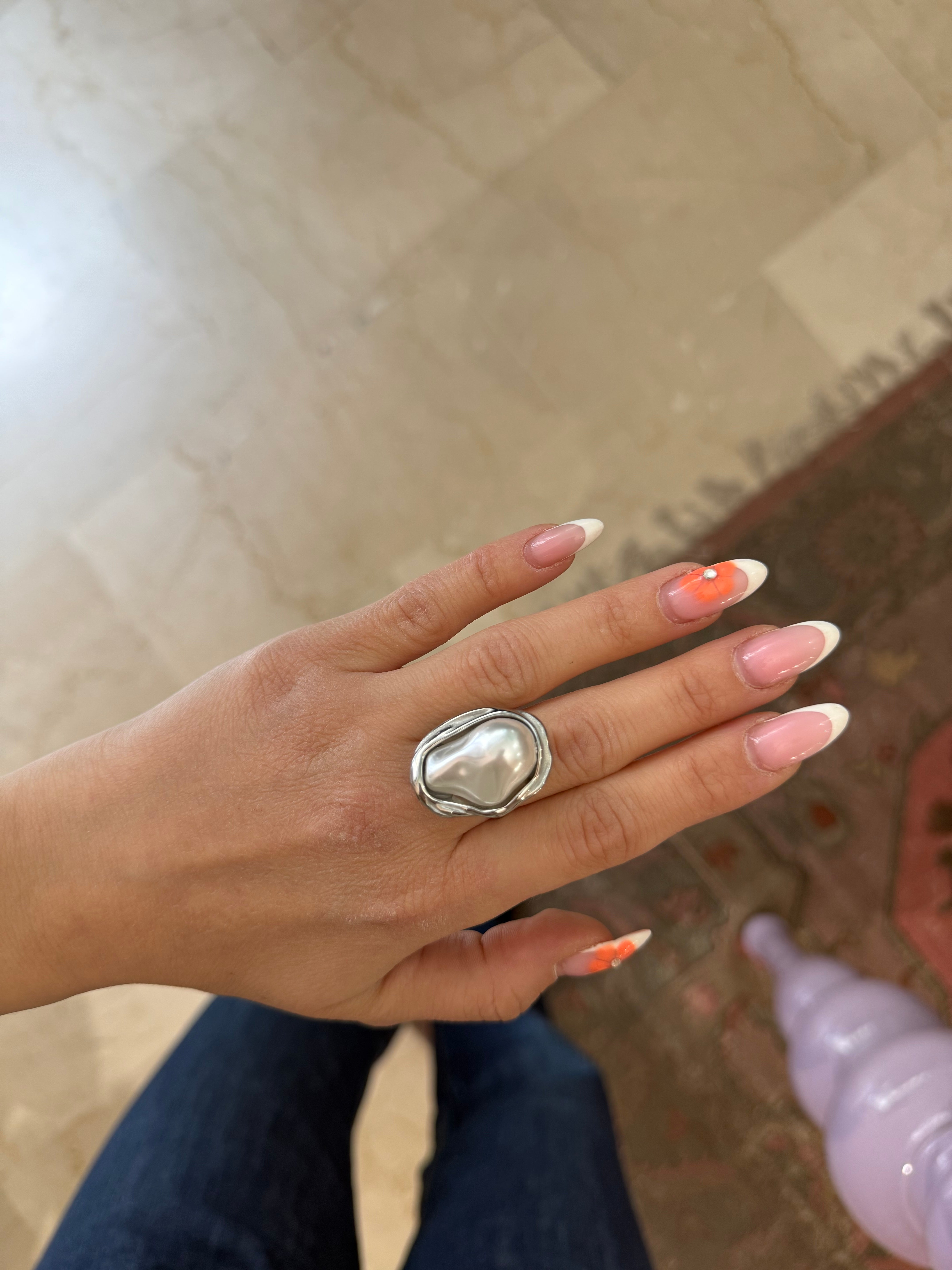 Anello “Perla” gold/ silver