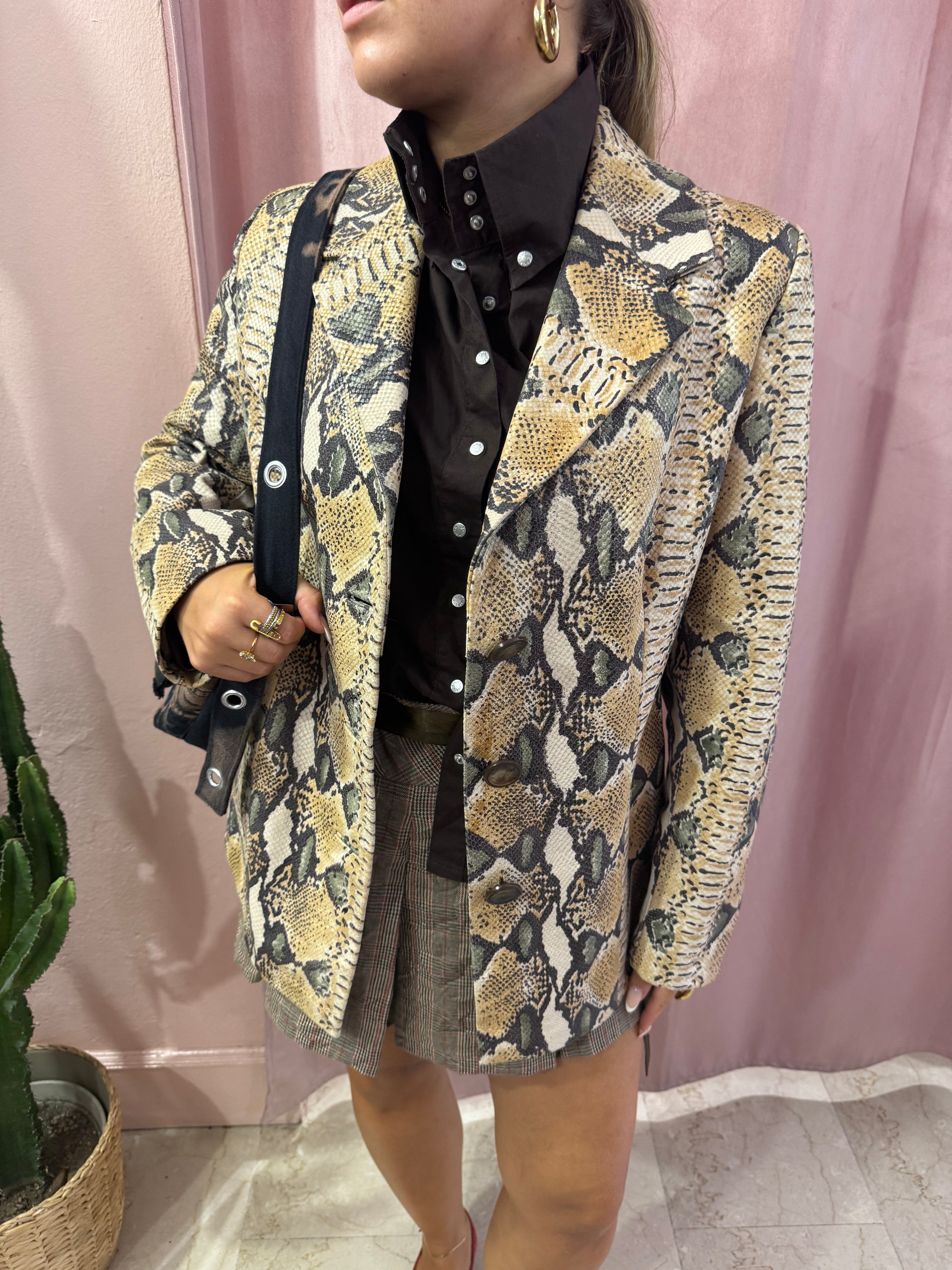 Blazer in pelle pitonato