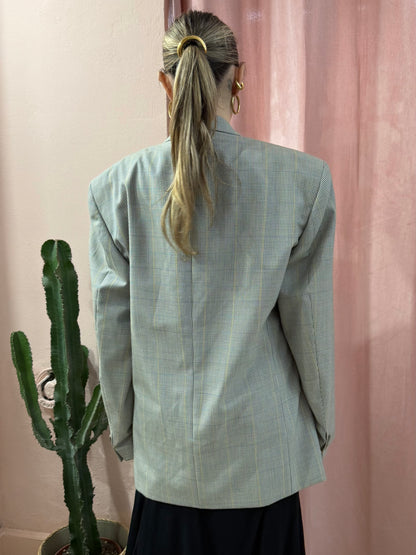 Blazer upcycling fiocchi sul verde