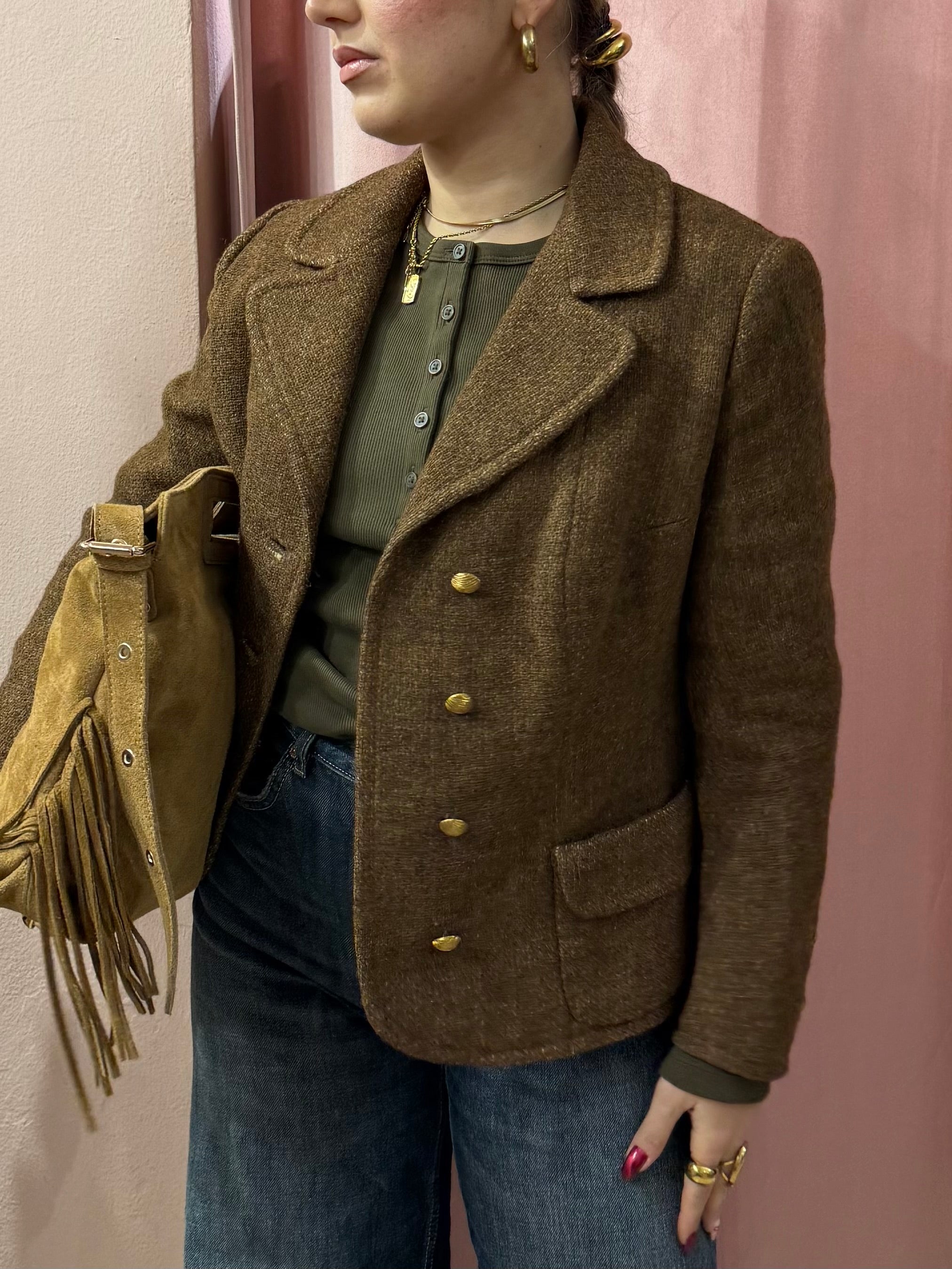 Blazer vintage in lana mélange