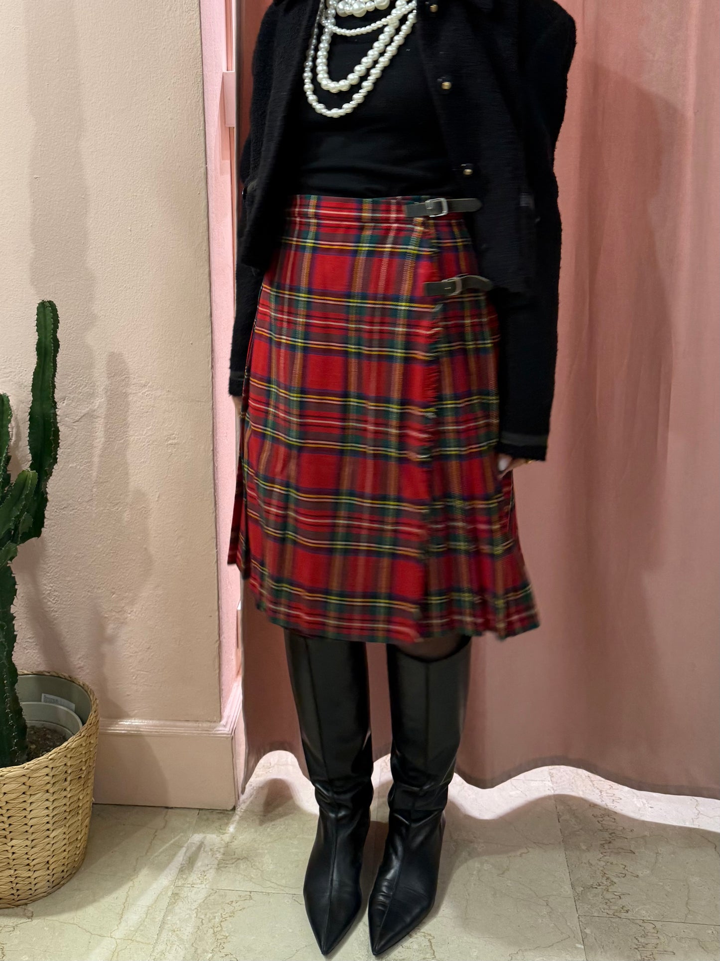 Gonna scozzese con fibbie