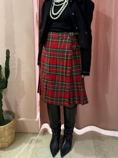 Gonna scozzese con fibbie