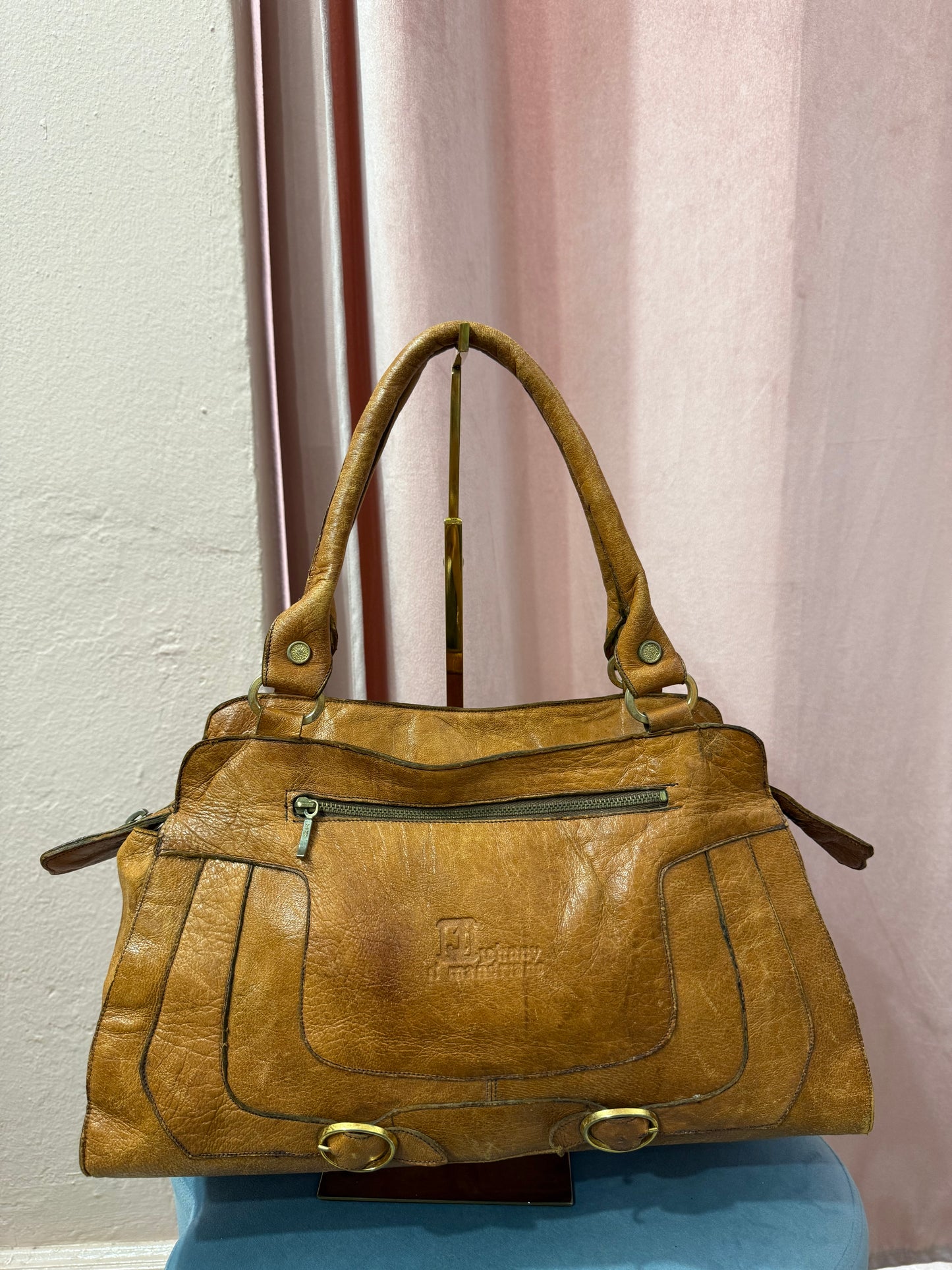 Borsa in pelle color cuoio y2k