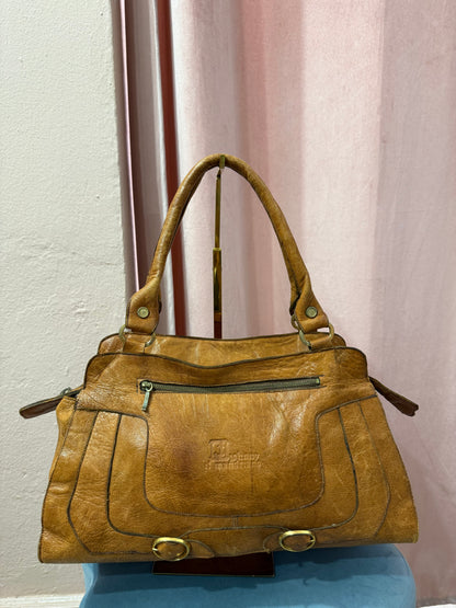 Borsa in pelle color cuoio y2k