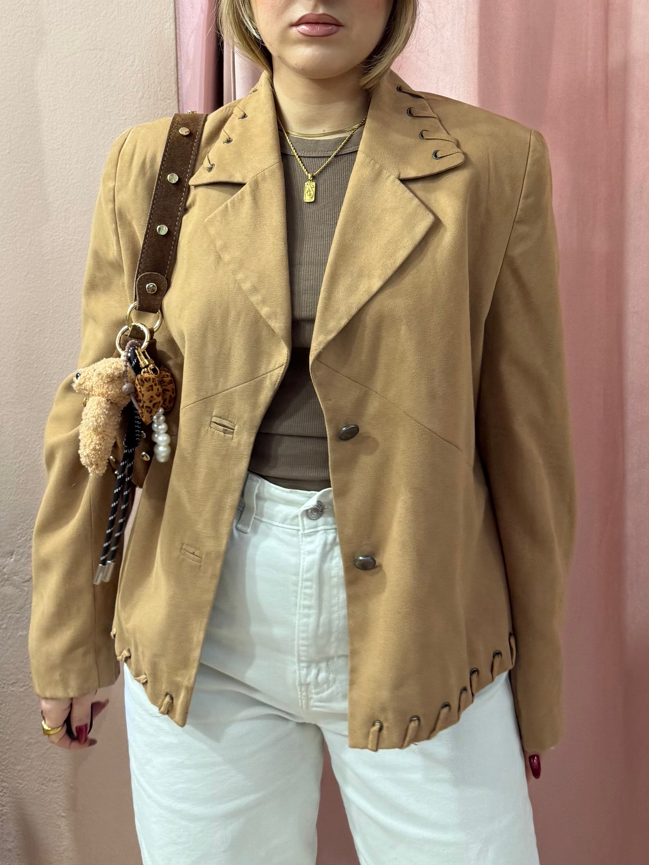 Blazer effetto scamosciato