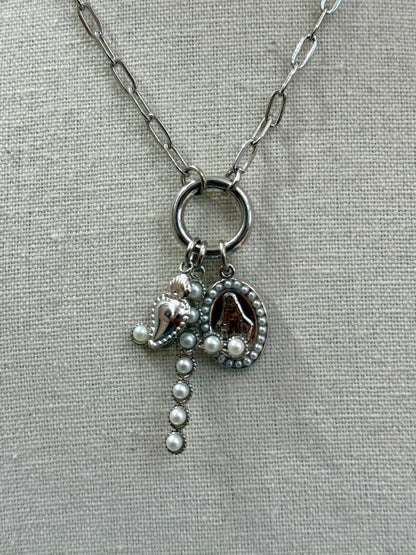 Collana ciondoli Cuore Sacro silver