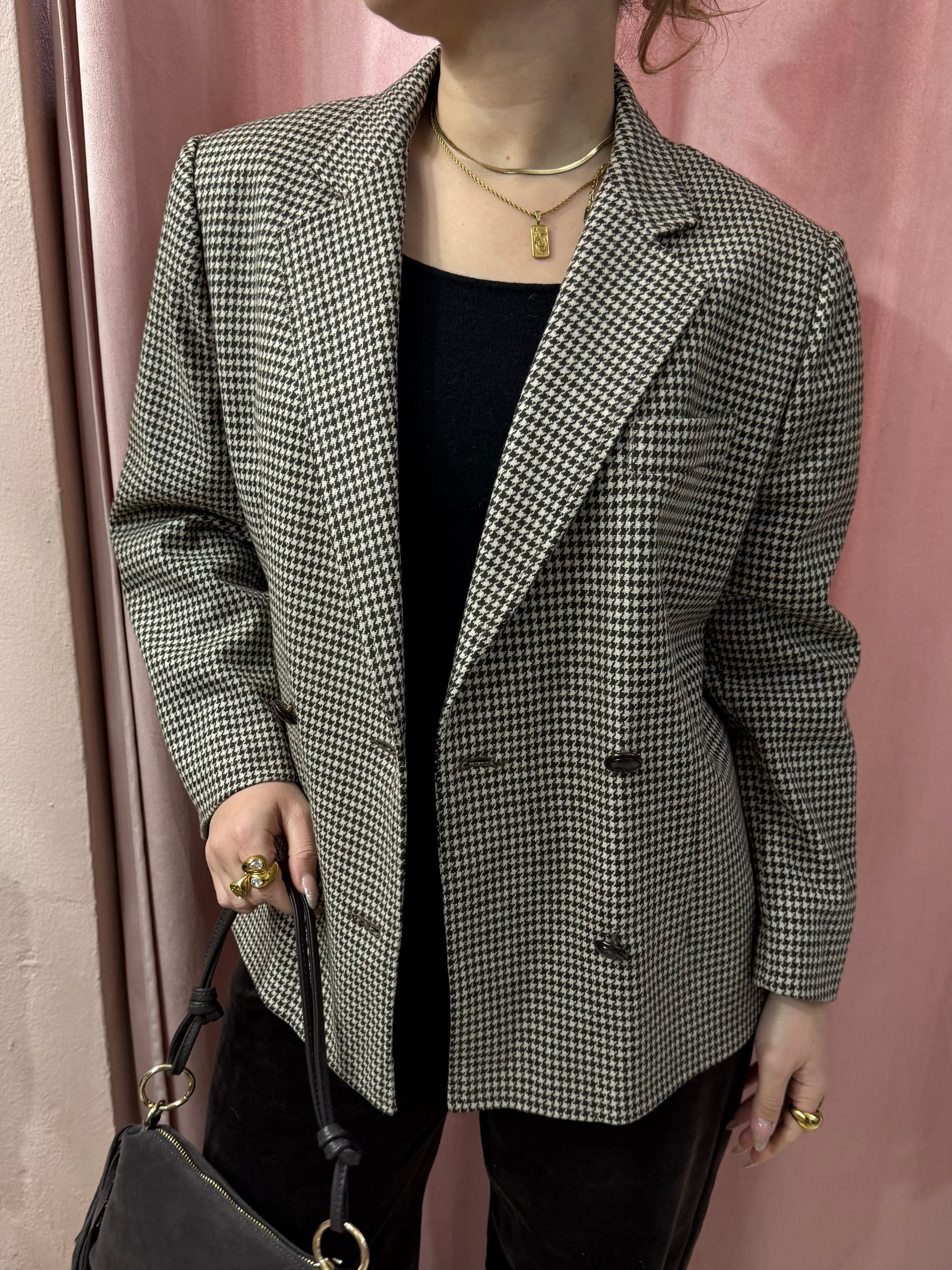Blazer vintage doppiopetto pied de poule