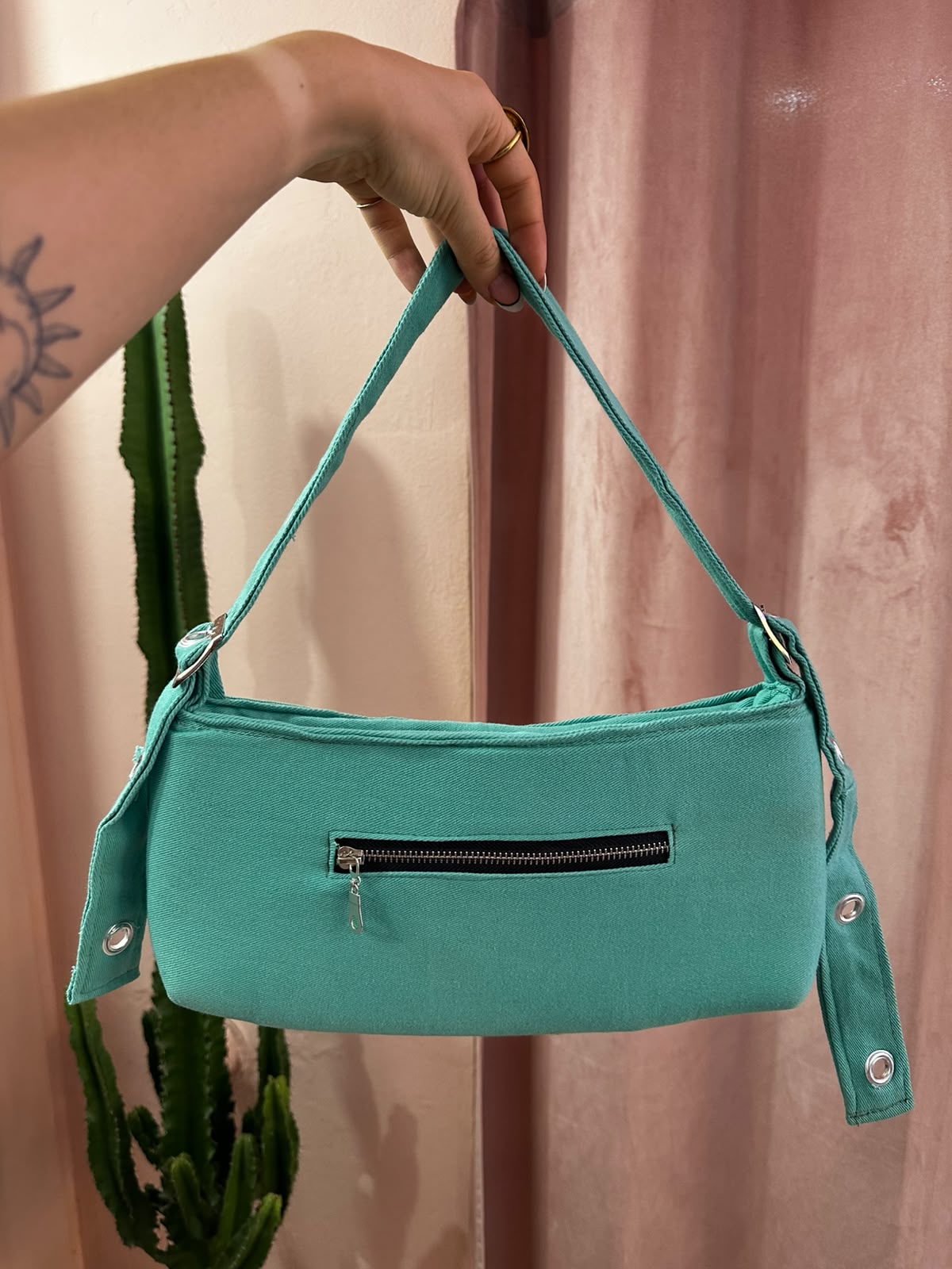 Borsa Levis baguette upcycling tiffany