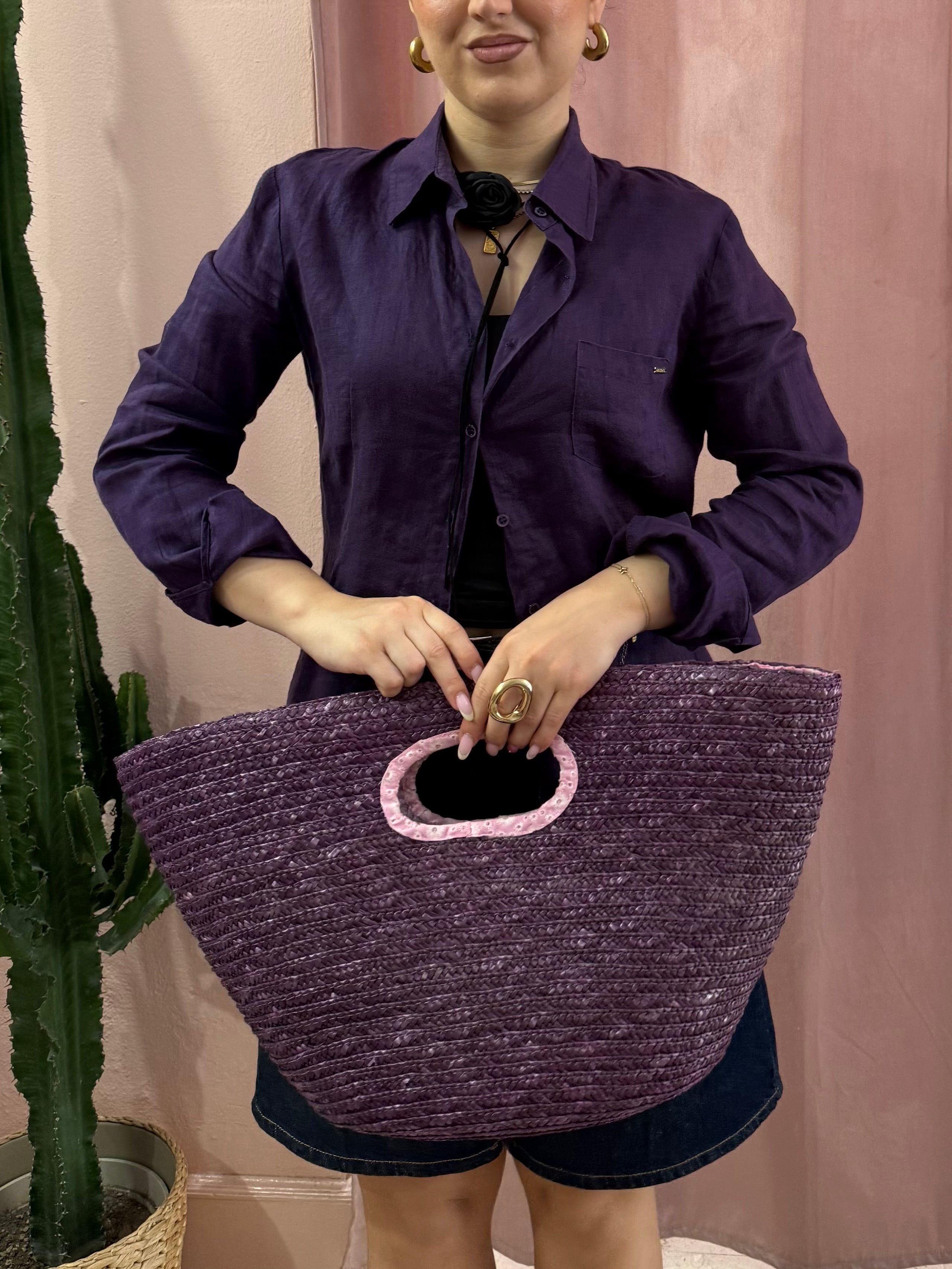Camicia viola Max&co in puro lino