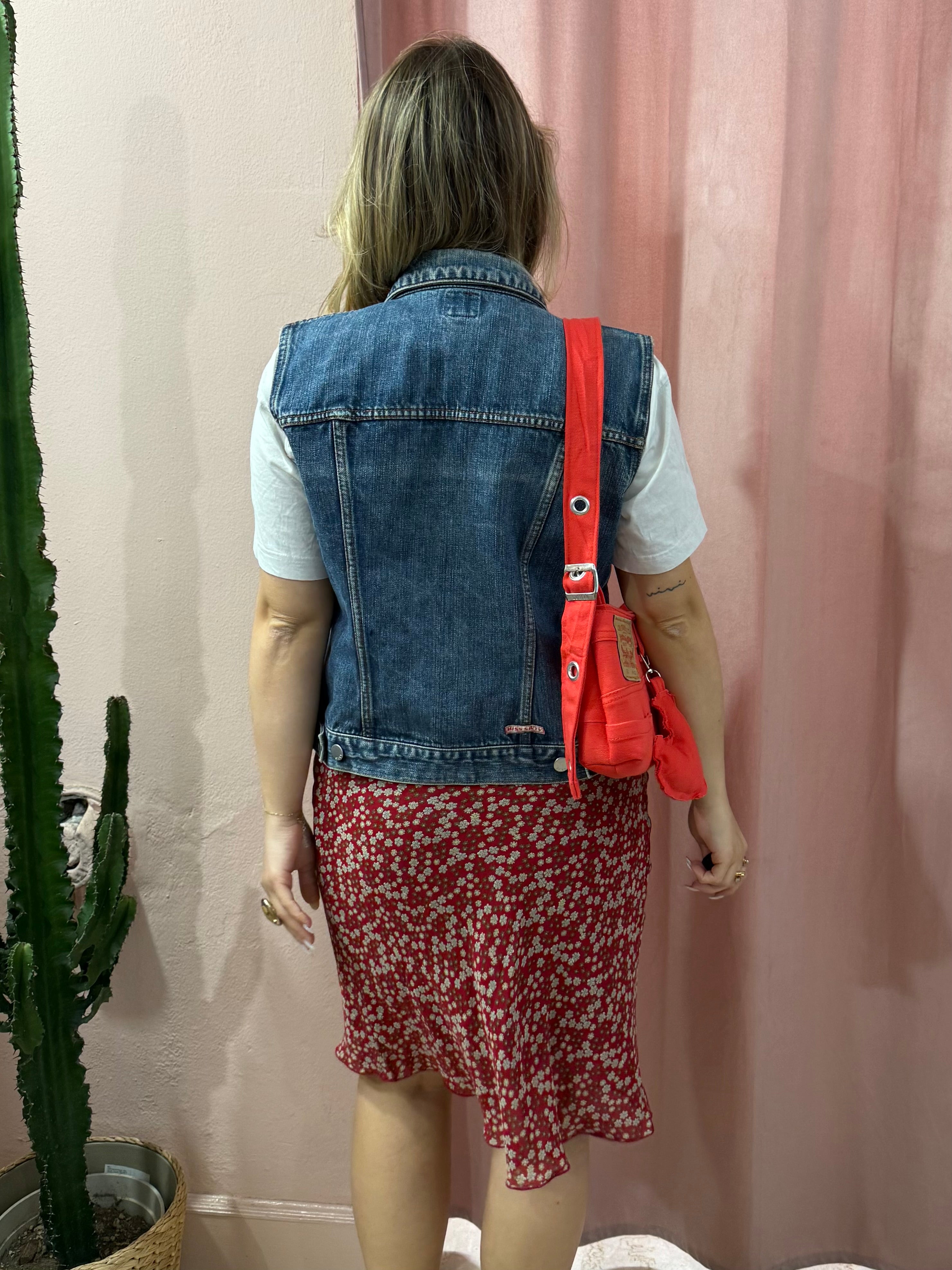 Gonna midi 00s bordeaux a fiori