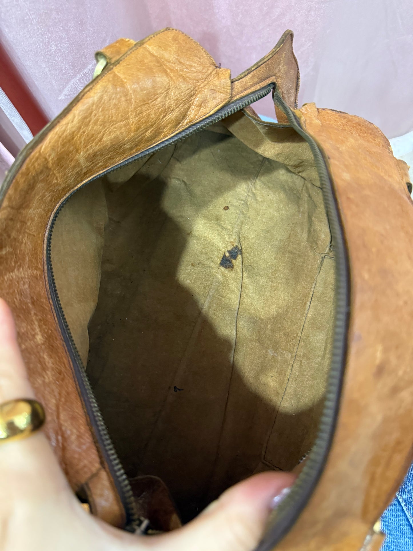 Borsa in pelle color cuoio y2k