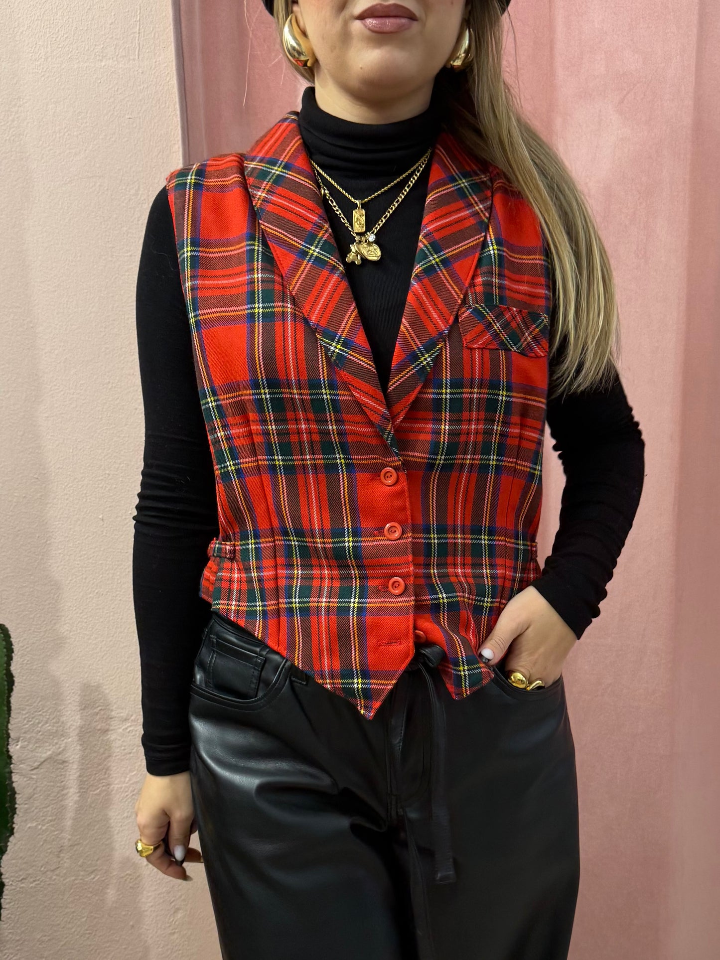 Gilet vintage scozzese