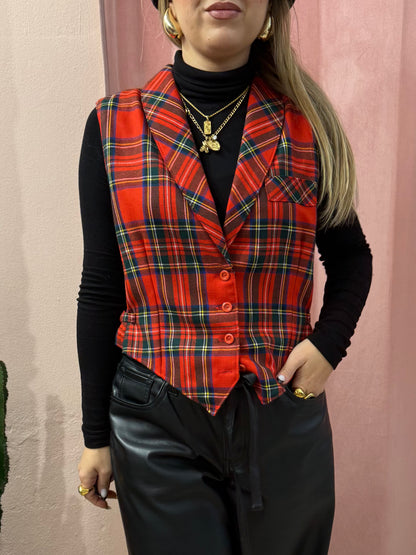 Gilet vintage scozzese