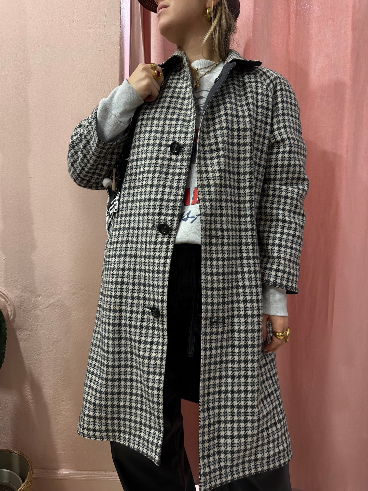 Trench reversibile a quadretti