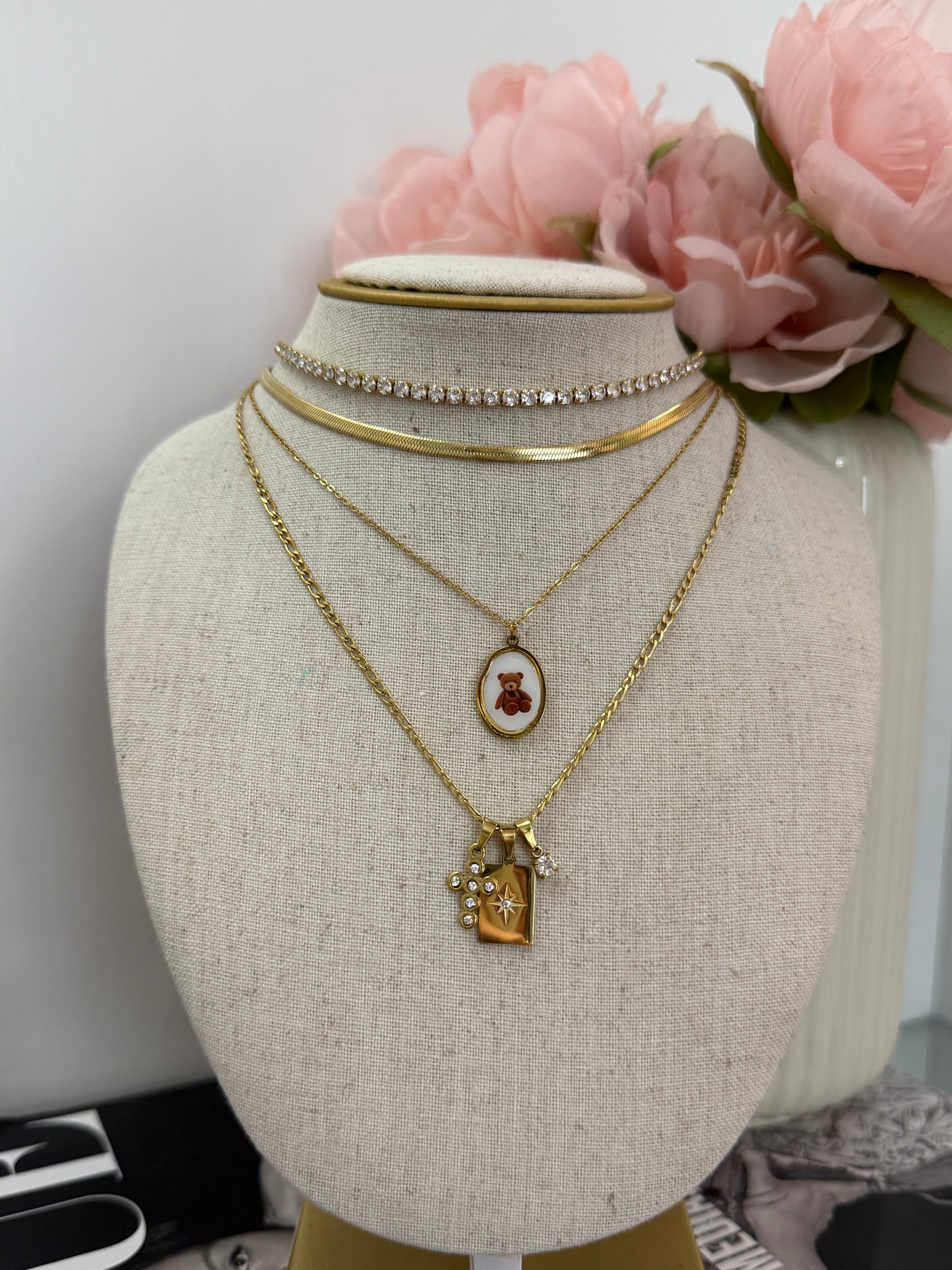 Collana ciondoli croce mini gold/silver