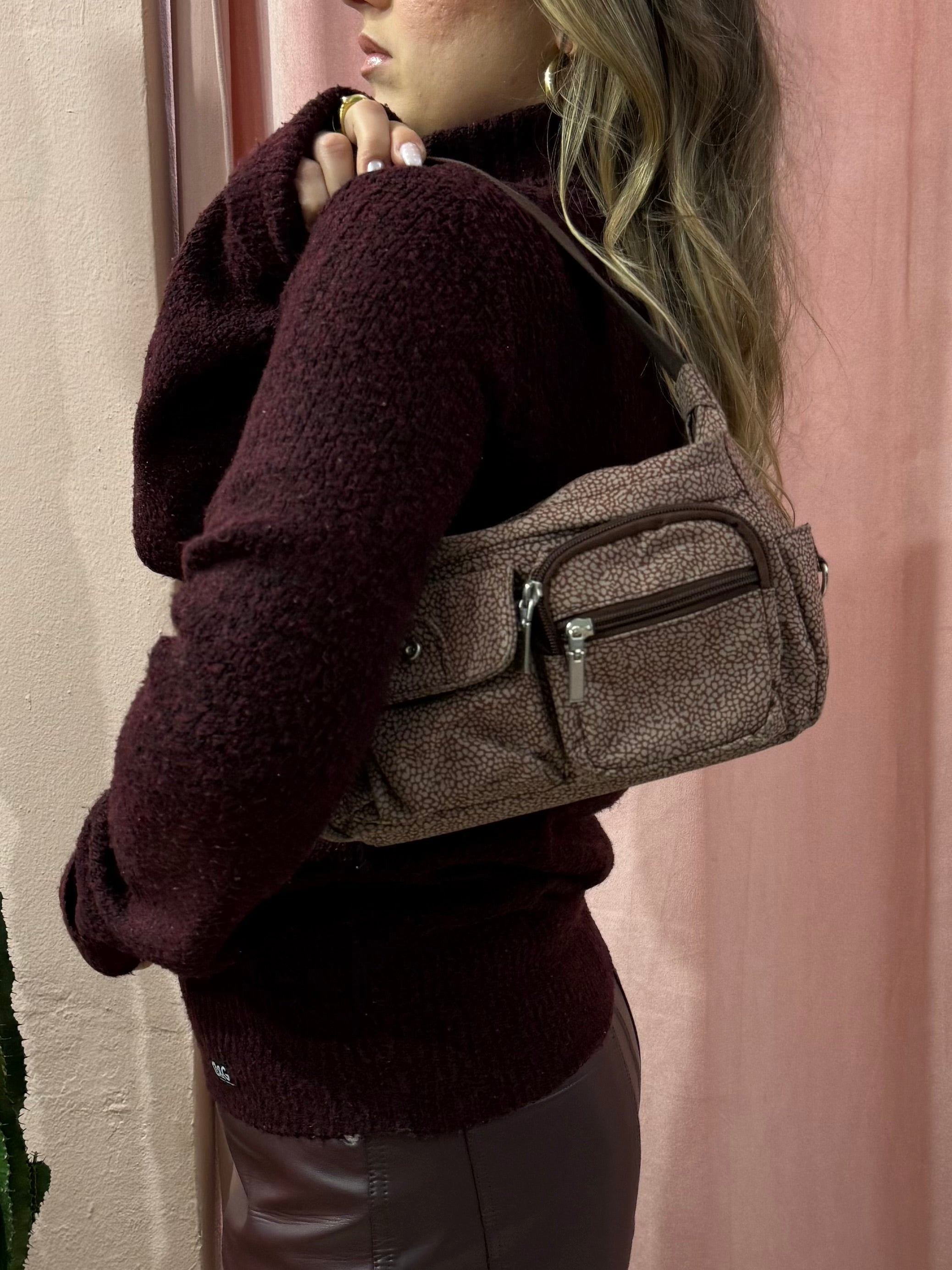 Borsa in tela 00s burgundy