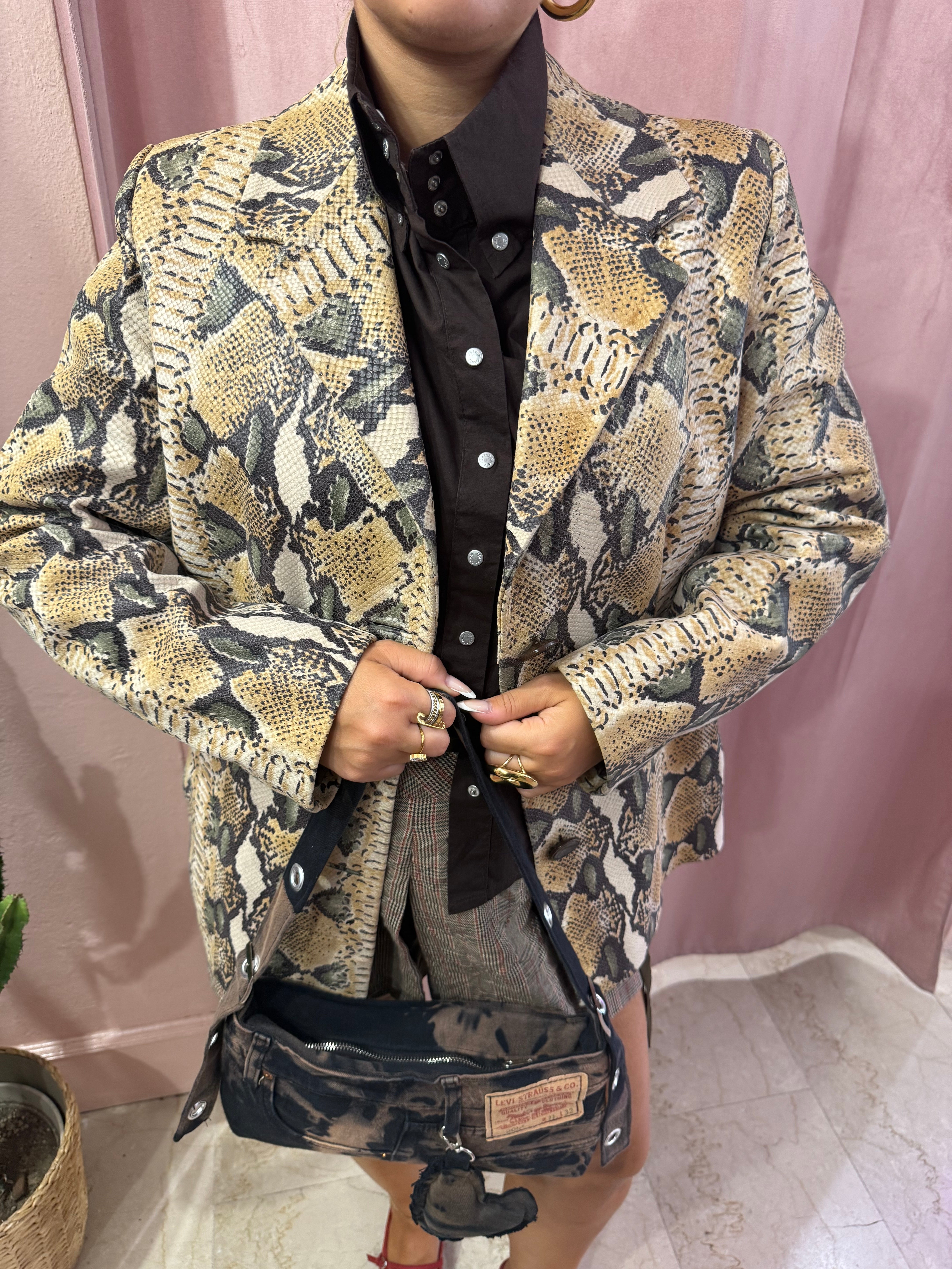 Blazer in pelle pitonato