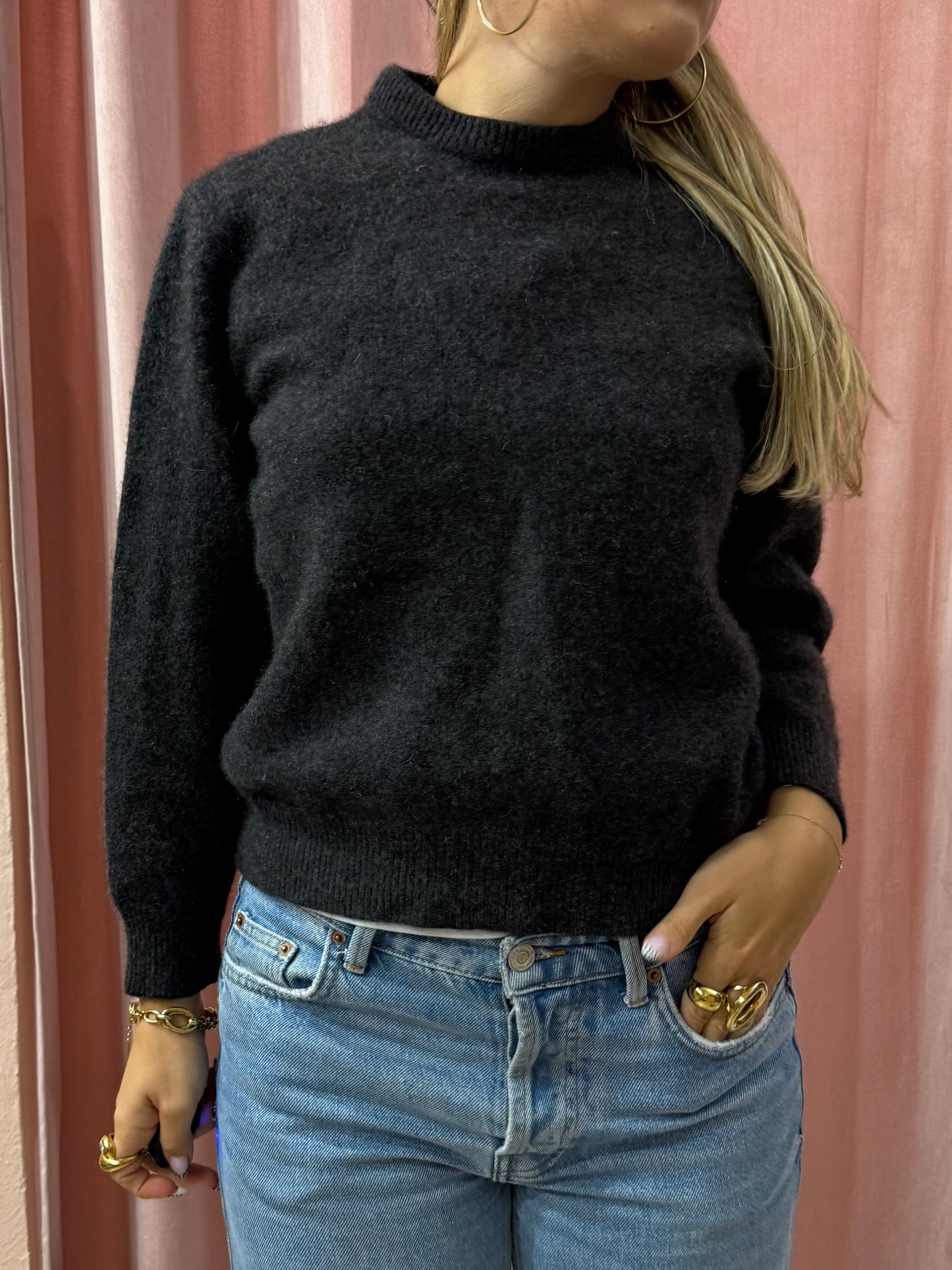 Maglione antracite in misto cashmere