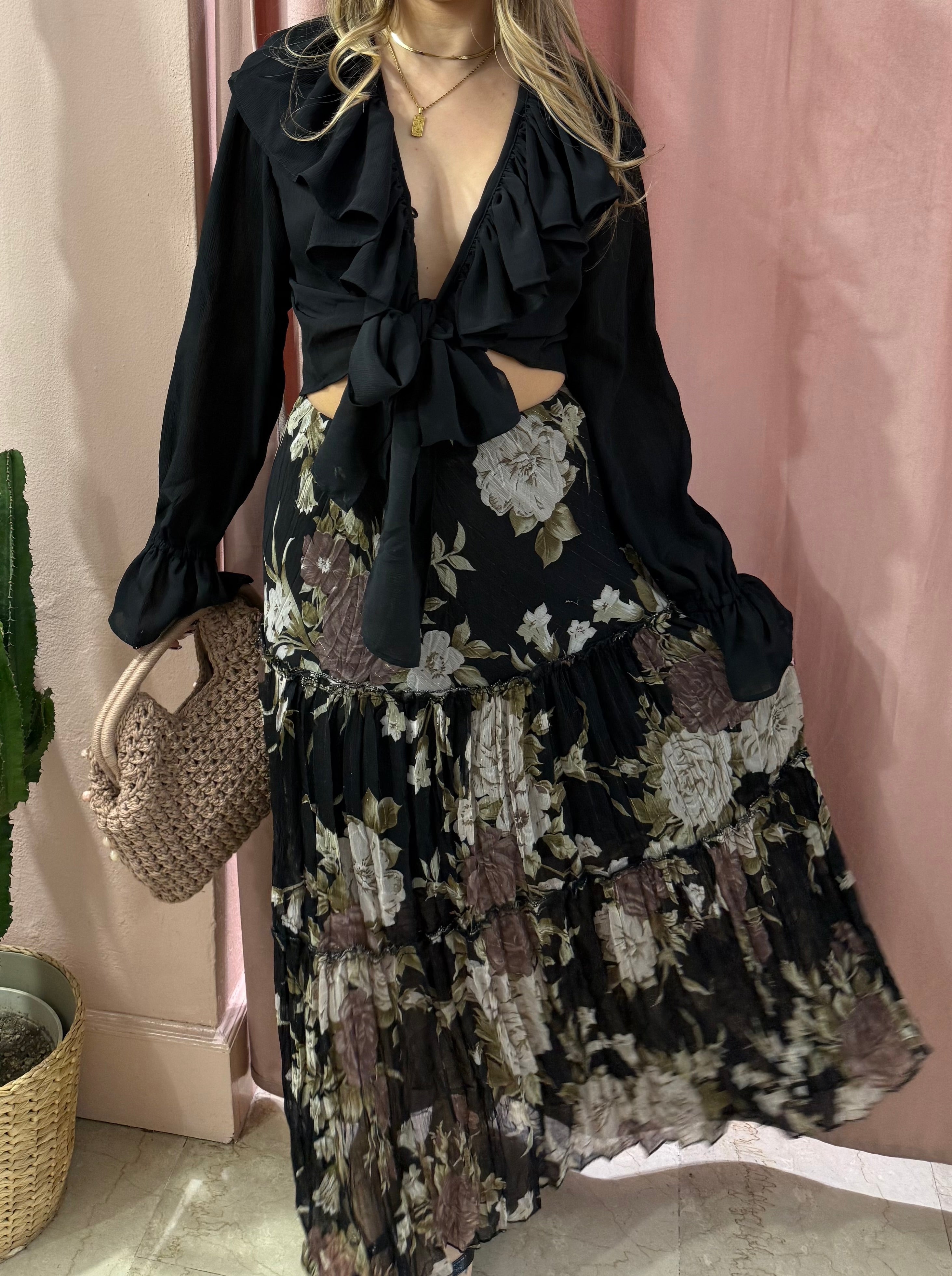 Maxi gonna svasata fantasia fiori