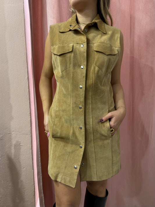 Vestito in vera pelle scamosciata