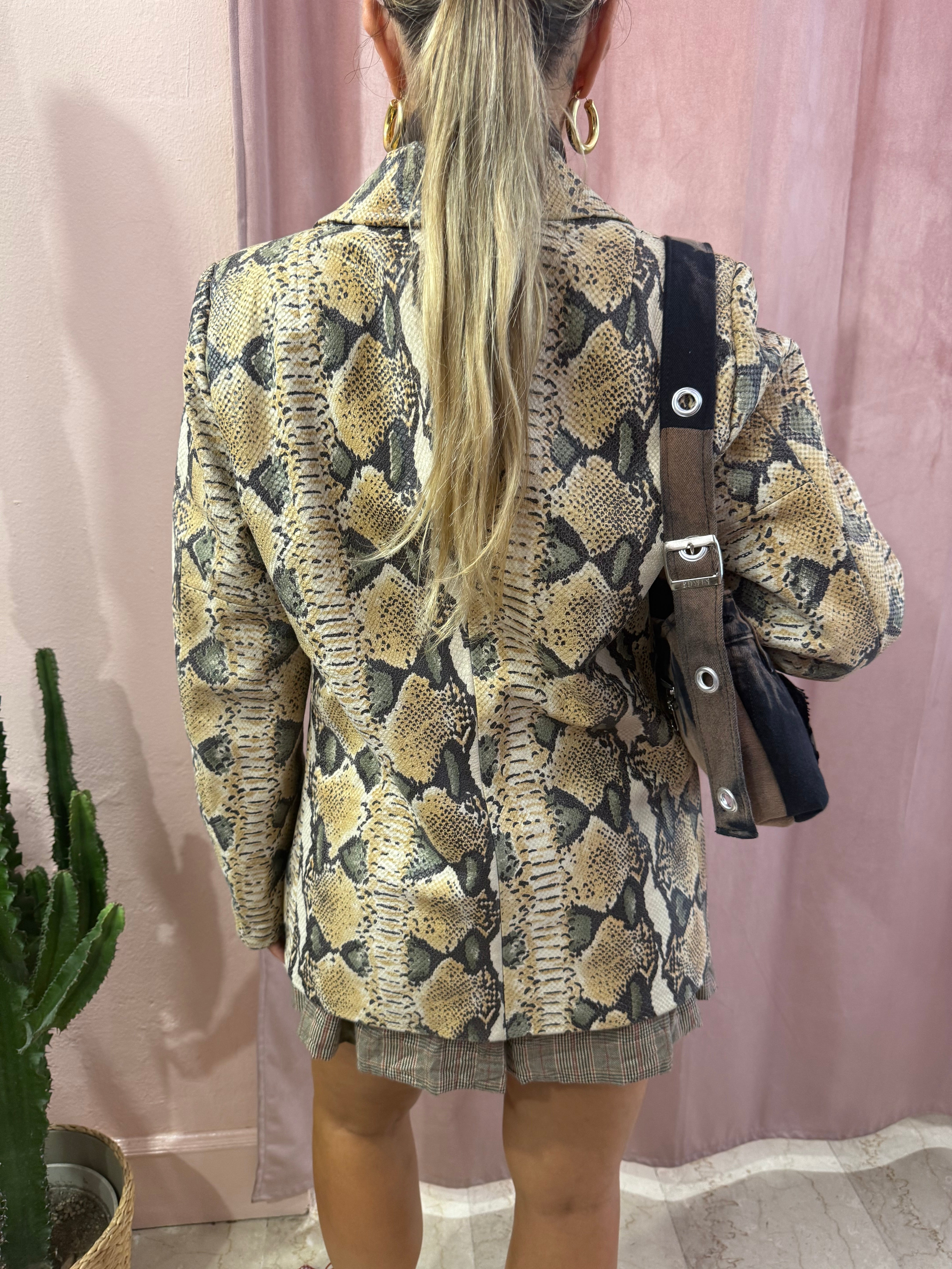 Blazer in pelle pitonato