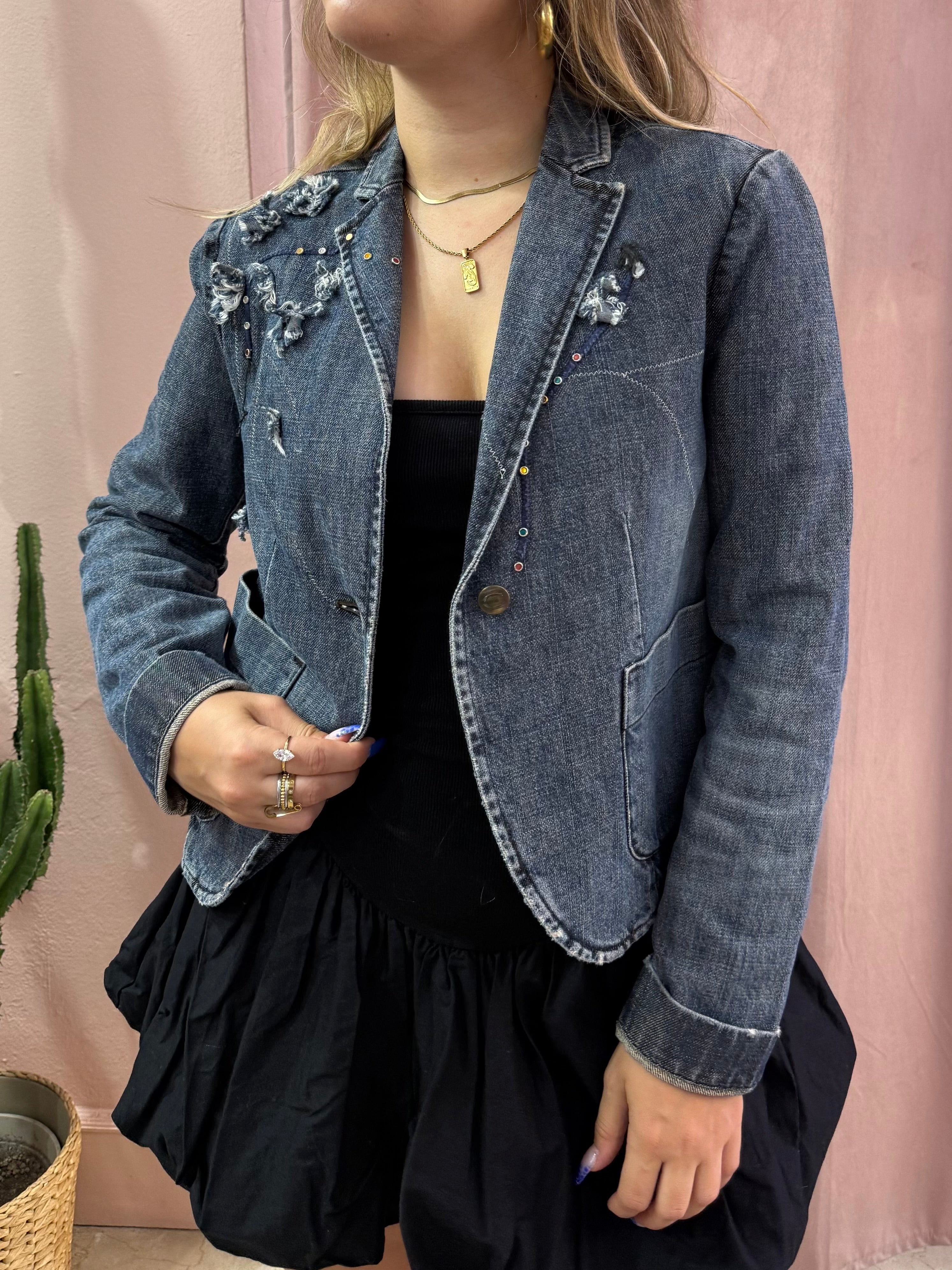 Giacca in denim Just Cavalli con applicazioni