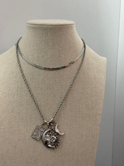 Collana multi charm gold/silver